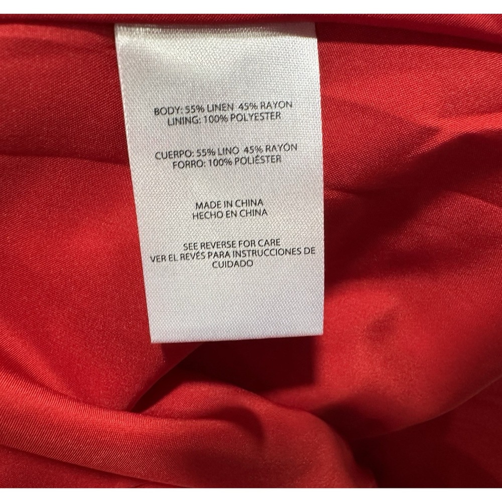 NWT Express Linen Blend Skirt Women's Size Medium Red - Picture 7 of 7